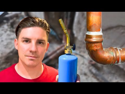 Soldering radiator pipes in walls and floors!