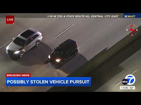 FULL CHASE: Police chase multiple suspects in reported stolen vehicle in DTLA