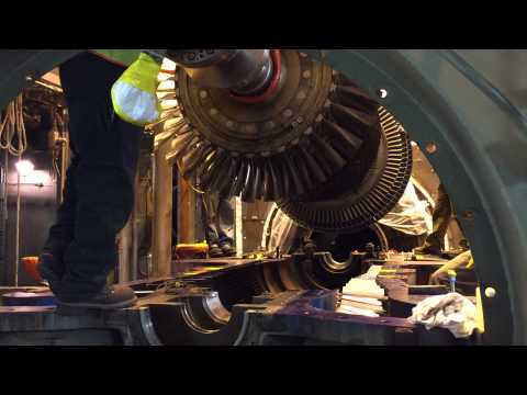 GE frame 7 gas turbine rotor going home