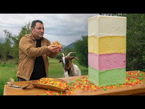 Giant Ice Cream Tower I Cooked Outdoors!