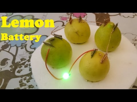 How to Glow LED using Lemon -- Lemon Battery