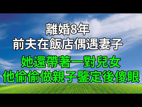 離婚8年，前夫在飯店偶遇妻子，她還帶著一對兒女，他偷偷做親子鑒定後傻眼！#生活經驗 #人生感悟 #故事分享 #為人處世 #打脸 #原创视频