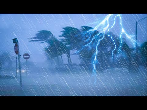 Beat Insomnia to Sleep Immediately Within 3 Minutes with Heavy Rainstorm & Thunder in City at Night