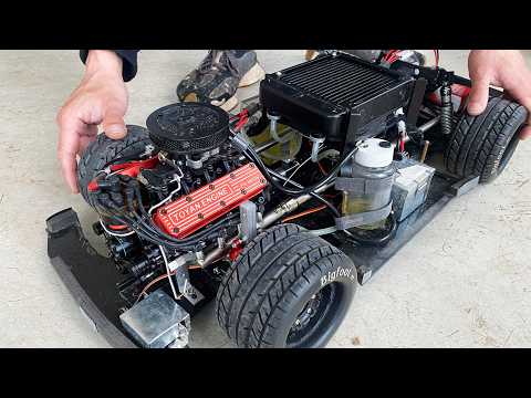 I Built a RC Car with a V8 Engine | Assembly and RUN a Miniature V8 Engine! (Ford Mustang GT)