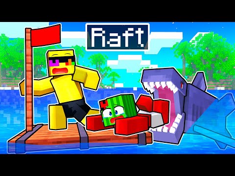 STUCK On ONE BLOCK RAFT in Minecraft!