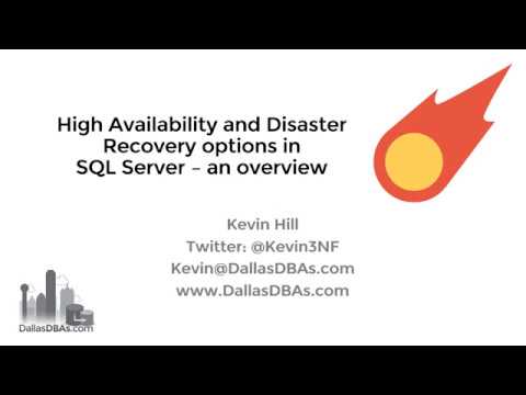 SQL Server High Availability and Disaster Recovery overview