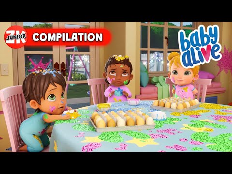 Painting Eggs Leads To Crazy MESS! π€ͺ Baby Alive | Episode Compilation | ZeeKay Junior