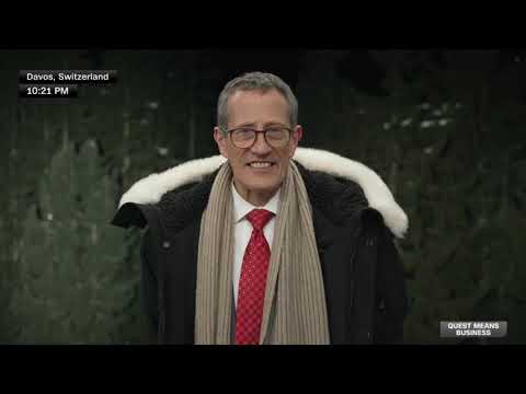 Richard Quest visits the USA house at Davos.