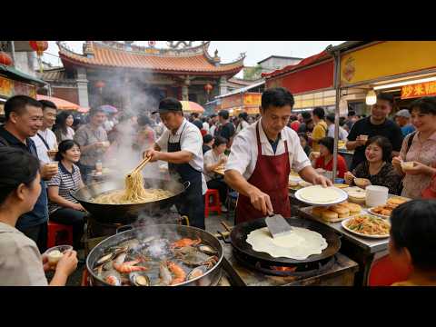 中國福建街頭美食:從漳州三百年老街早市開始!隱藏版寺廟滷麵、生燙海鮮、現做山藥米糕、古法鍋邊糊、豆纖、麻糬、四果湯、雞蛋漢堡、菜頭粿、炒米粉【閩南古早味】