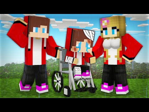 Maizen FAMILY Helps a Sick Baby JJ Hurt Broke Body in Minecraft Challenge - Maizen