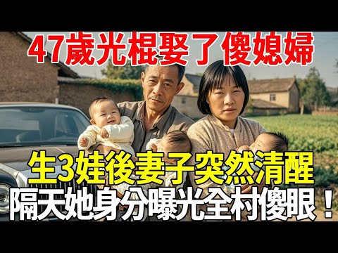 47歲光棍娶了傻媳婦，生3娃後妻子突然清醒，隔天她身分曝光全村傻眼！#蝴蝶飛飛 #民間故事 #奇聞趣事 #古代小說#懸疑#老年情感