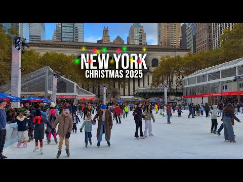 NYC Christmas Walk 2025 ✨ Macys Holiday Market to Bryant Park Christmas Market NYC 4K Holiday Walk