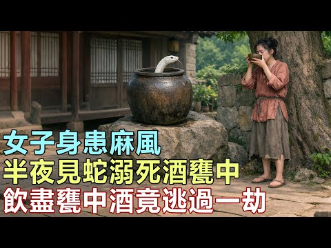 民間故事：女子身患麻風，半夜見蛇溺死酒甕中，飲盡甕中酒竟逃過一劫