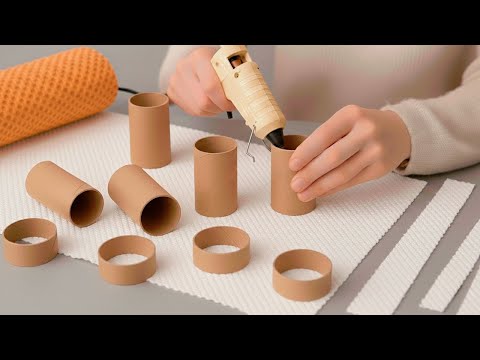 Beautiful Home Decor MADE from Cardboard and a Bath Mat!π Simple DIY idea!