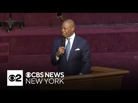 NYC Mayor Eric Adams speaks at church in Queens after pleading not guilty to charges
