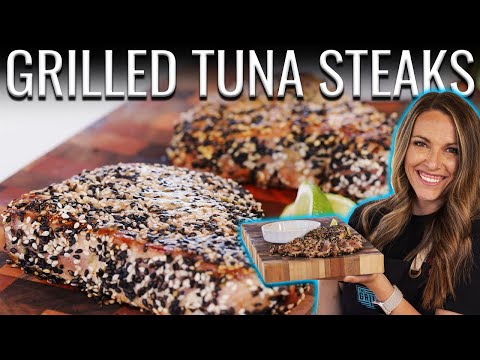 Sesame Crusted Grilled Tuna Steaks on the Kettle!