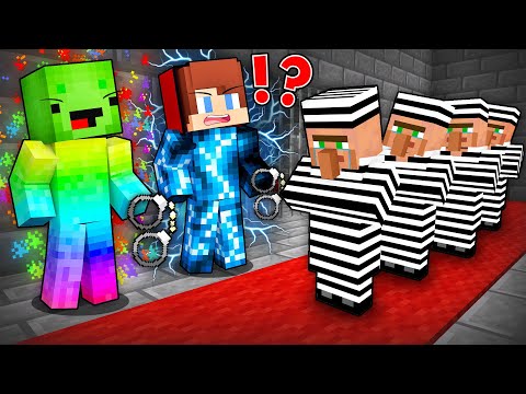 Mikey RAINBOW and JJ STORM Arrested Criminal Villagers in Minecraft - Maizen