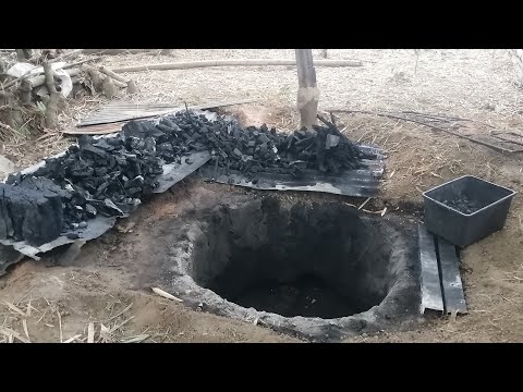 CHARCOAL MAKING the EASY WAY/underground charcoal kiln (madaling pagawa ng uling) @sgrade822