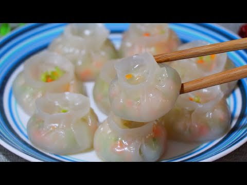 1碗澱粉,1碗開水,教你做晶瑩剔透的水晶包,皮薄餡多,一口一個【劉姐廚房 Magic Food】