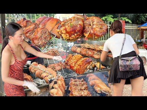 Full Video: Two sisters sell grilled pork belly, the aroma fills the street, everyone flocks to buy.