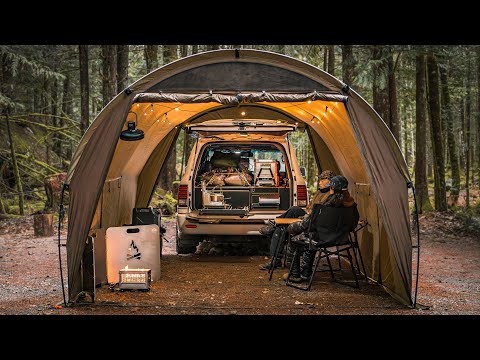 Overland Drawer System & Tunnel Tent Shelter Setup [ASMR, Relax, Lexus LX470] | S2-Ep1