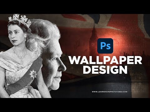 How to Design a Desktop Wallpaper in Photoshop — Queen Elizabeth II — Wall Art Design for Beginners