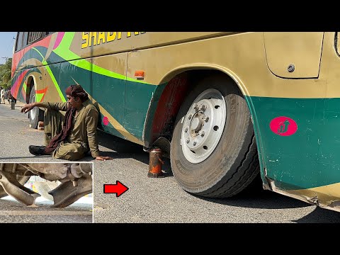 Front Axle Failure on Passenger Bus | Emergency Roadside Repair