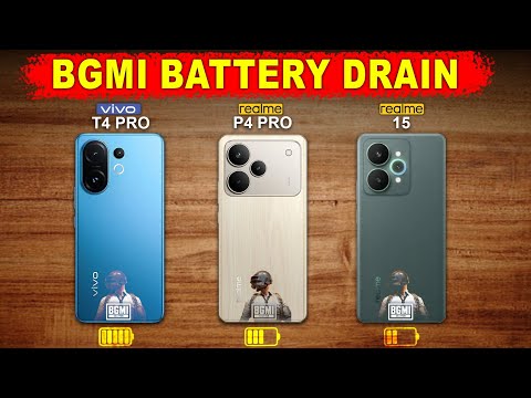 Vivo T4 Pro vs Realme P4 Pro vs Realme 15 BGMI Battery Drain Test & Charging Test