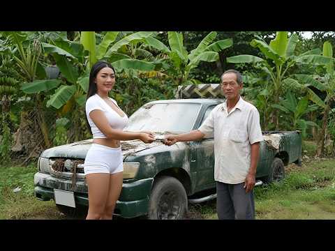 Genius Girl Fully Restores 95-Year-Old Man’s Pickup Truck After 30 Years Abandoned