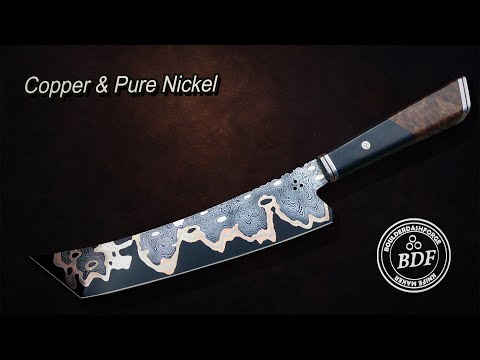 Forging a $2,000 Knife – Pure Nickel, Copper & Damascus Steel
