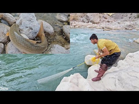 "The Incredible Fisherman’s Adventure in a Mountain River!"🎣🌊🐟
