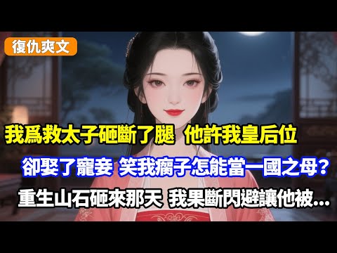 我爲救太子砸斷了腿，他許我皇后位，卻娶了寵妾，笑我瘸子怎能當一國之母？重生山石砸來那天，我果斷閃避讓他被...#小说