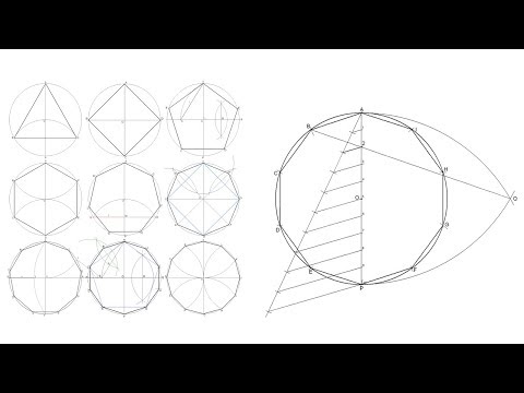 How to draw regular polygons inscribed in circles - Compilation