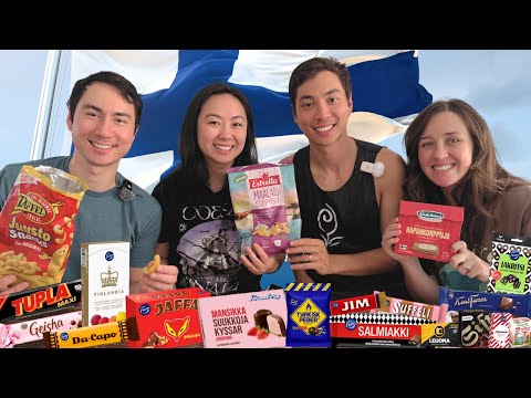 Americans trying Finnish 🇫🇮 snacks for the first time | Finlandia Diaries