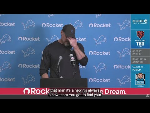 Dan Campbell can't hold back tears after Lions eliminated from playoffs after 23-10 loss to Vikings