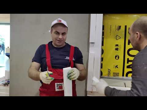 Изготовление, монтаж и обработка клеем с сеткой бюджетных пенопластовых декоративных элементов 2вида