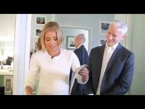 Anderson Cooper and his boyfriend Ben backstage with Kelly Ripa
