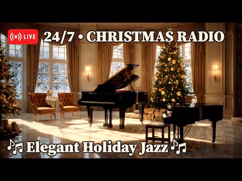 🎄 Christmas Radio - 24/7 Smooth Christmas Jazz Music | Relaxing Holiday Jazz, Winter Ambience🎷