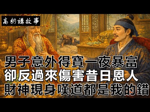 民間故事:男子意外得寶一夜暴富,卻反過來傷害昔日恩人,財神現身嘆道都是我的錯|高朗講故事