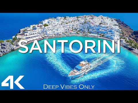 [4K] Santorini - Discover the Stunning Caldera & Iconic Blue Domes With Deep House Chill Music