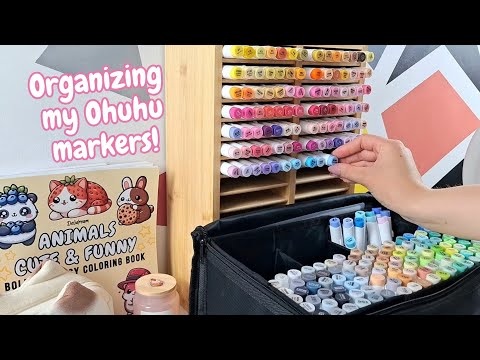 Let's organize my Ohuhu markers (ASMR)🌷🖍
