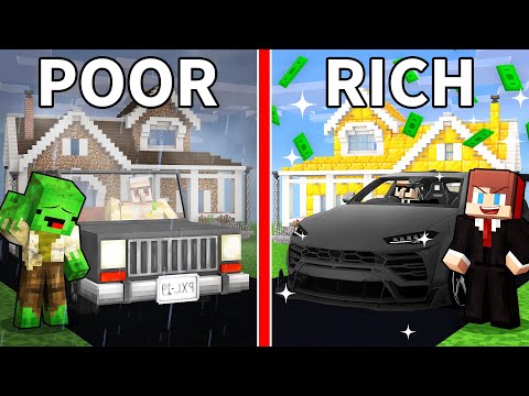 Mikey and JJ Became POOR vs RICH President in Minecraft! (Maizen)