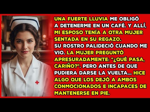 Vi a una mujer sentada en el regazo de mi esposo en un café. Su rostro palideció cuando me vio...