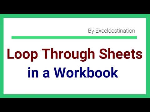 VBA to Loop Through All Worksheets in a workbook