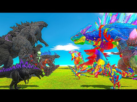 Team Dark + Thermo Godzilla vs Shimo + Team Colorful - Animal Revolt Battle Simulator
