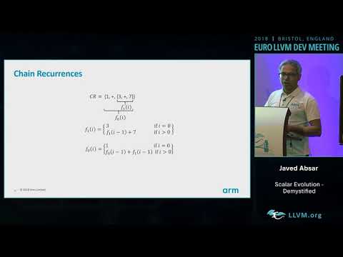 2018 EuroLLVM Developers’ Meeting: J. Absar “Scalar Evolution - Demystified”