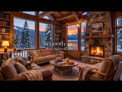(NO MID-ROLL ADS) Winter Wonderland Jazz ❄️ Cabin Jazz with Fireplace Ambience, Relaxing & Study