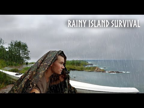 Caught in Rain on the Open Sea 🌧️ CATCH & COOK, Island Camping