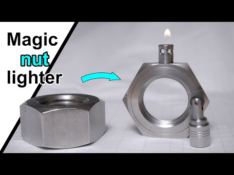 I turn a huge stainless steel nut into a beautiful lighter