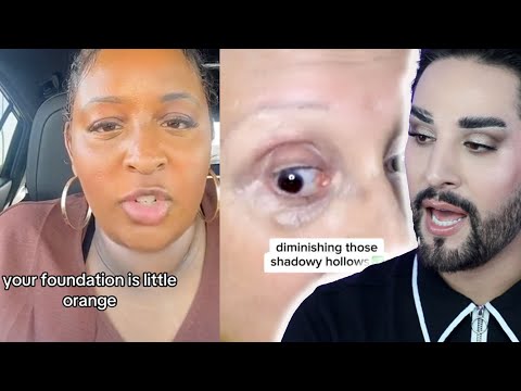 Foundation match goes wrong | PRO MUA reacts to makeup videos!